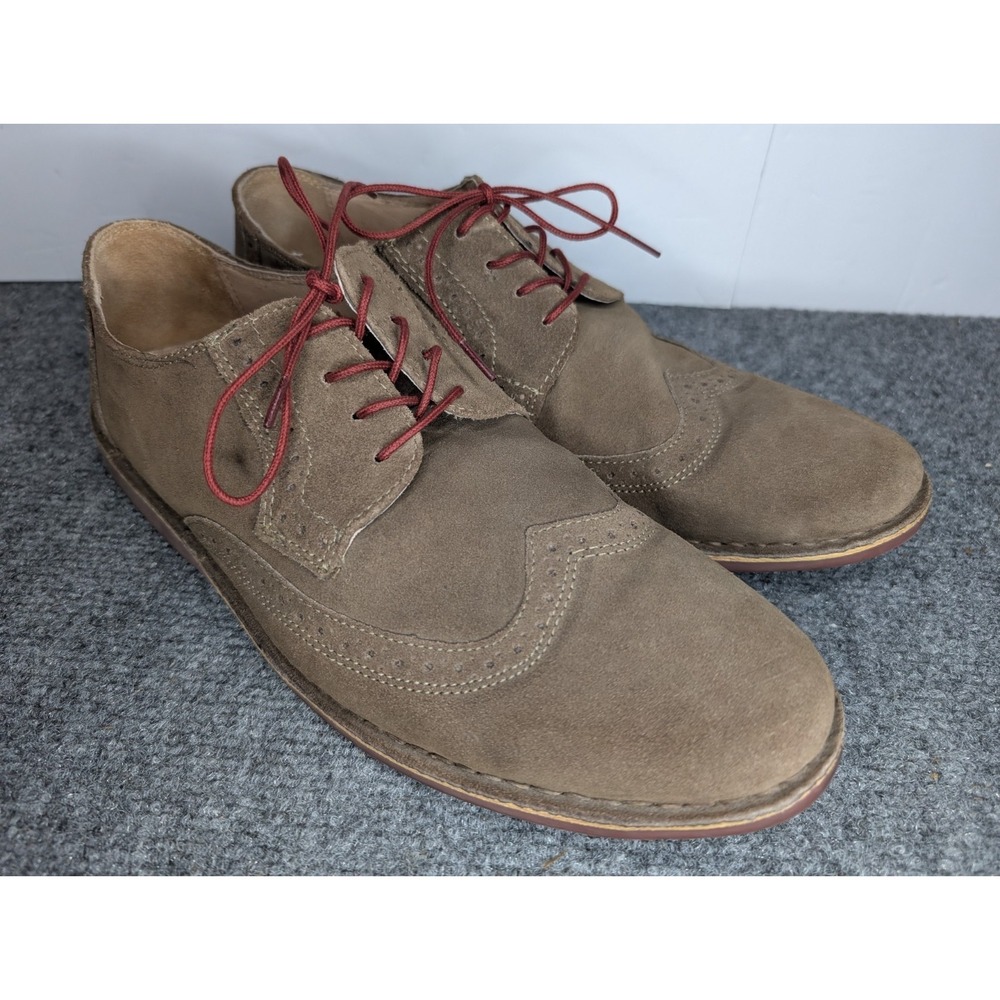 Clarks Men's Tan Suede Dress Shoes Size 10.5 Oxfords Wingtip